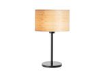 Brilliant Lampe, Romm Tischleuchte Holz Hell/Schwarz, 1X A60, E27, 52W, Mit Schnurzwischenschalter