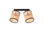 Brilliant Lampe, Wiley Spotbalken 2Flg Holz Hell/Schwarz, 2X D45, E14, 60W, KöPfe Schwenkbar