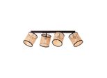 Brilliant Lampe, Wiley Spotbalken 4Flg Holz Hell/Schwarz, 4X D45, E14, 42W, KöPfe Schwenkbar