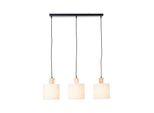 Brilliant Lampe, Pia Pendelleuchte 3Flg Balken Schwarz/Natur, 3X A60, E27, 40W, Holz Aus Nachhaltiger Waldwirtschaft (Fsc)
