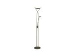 Brilliant Lampe Ollie Led Deckenfluter Lesearm Messing Antik 1X 18W Led Integriert (Smd), (1600Lm, 3000K) Fluter Und Lesearm üBer Drehdimmer Einstellbar