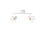 Brilliant Lampe Elhi Spotrohr 2Flg Weiß 2X D45, E14, 40W, Geeignet FüR Tropfenlampen (Nicht Enthalten) KöPfe Schwenkbar