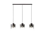 Brilliant Lampe Beth Pendelleuchte 3Flg Kaffee/Rauchglas 3X A60, E27, 60W, G.F. Normallampen N. Ent. In Der HöHe Einstellbar / Kabel KüRzbar FüR Led-Leuchtmittel Geeignet