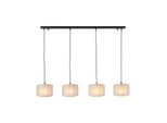 Brilliant Odar Pendelleuchte 4Flg Schwarz/Beige 4X A60, E27, 42W, Geeignet FüR Normallampen (Nicht Enthalten)