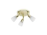 Brilliant Lampe Sofia Spotrondell 3Flg Messing/Weiß-Alabaster 3X D45, E14, 40W, Geeignet FüR Tropfenlampen (Nicht Enthalten) KöPfe Schwenkbar