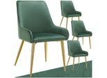 Tectake® Polsterstuhl , In Samtoptik, Gepolstert, Schlanke, Pulverbeschichtete Stahlbeine, 52 X 61 X 89 Cm