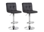CLP 2Er Set Barhocker Peru Samt Chrom Farbe:Schwarz;Gestell Farbe:Chrom