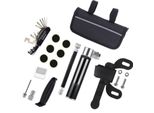 Set Di Attrezzi Per Bicicletta Con Borsa Per Attrezzi | Attrezzo Multifunzionale Con Kit Di Riparazione, Leva Per Pneumatici, Mini Pompa D'aria + Borsa Per Bicicletta | Set Di Attrezzi Multitools 16 In 1 Per La Riparazione Della Bicicletta | Toppe Per Bicicletta