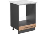 Vicco Mobile Per Forno Da Incasso Fame-Line, 60 Cm , Pt Marmo, Quercia Dorata/Antracite