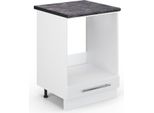 Vicco Mobile Per Forno Da Incasso Fame-Line, 60 Cm , Pt Antracite, Bianco Lucido/Bianco