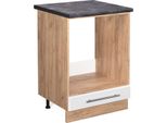 Vicco Mobile Per Forno Da Incasso Fame-Line, 60 Cm , Pt Antracite, Bianco Lucido/Quercia Dorata