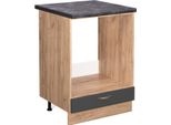 Vicco Mobile Per Forno Da Incasso Fame-Line, 60 Cm , Pt Antracite, Antracite-Oro/Quercia Dorata