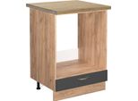 Vicco Mobile Per Forno Da Incasso Fame-Line, 60 Cm , Pt Rovere, Antracite-Oro/Quercia Dorata