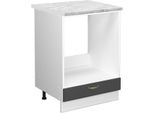 Vicco Mobile Per Forno Da Incasso Fame-Line, 60 Cm , Pt Marmo, Antracite-Oro/Bianco