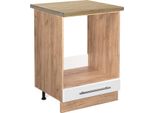 Vicco Mobile Per Forno Da Incasso Fame-Line, 60 Cm , Pt Rovere, Bianco Lucido/Quercia Dorata