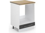 Vicco Mobile Per Forno Da Incasso Fame-Line, 60 Cm , Pt Rovere, Antracite Lucido/Bianco