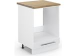 Vicco Mobile Per Forno Da Incasso Fame-Line, 60 Cm , Pt Rovere, Bianco Lucido/Bianco