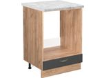 Vicco Mobile Per Forno Da Incasso Fame-Line, 60 Cm , Pt Marmo, Antracite-Oro/Quercia Dorata