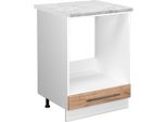 Vicco Mobile Per Forno Da Incasso Fame-Line, 60 Cm , Pt Marmo, Quercia Dorata/Bianco