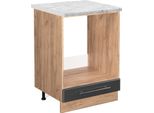 Vicco Mobile Per Forno Da Incasso Fame-Line, 60 Cm , Pt Marmo, Antracite Lucido/Quercia Dorata