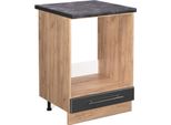 Vicco Mobile Per Forno Da Incasso Fame-Line, 60 Cm , Pt Antracite, Antracite Lucido/Quercia Dorata