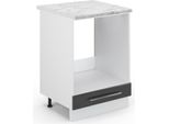 Vicco Mobile Per Forno Da Incasso Fame-Line, 60 Cm , Pt Marmo, Antracite Lucido/Bianco