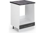Vicco Mobile Per Forno Da Incasso Fame-Line, 60 Cm , Pt Antracite, Antracite Lucido/Bianco