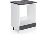 Vicco Mobile Per Forno Da Incasso R-Line, 60 Cm , Pt Antracite, Antracite Lucido/Bianco