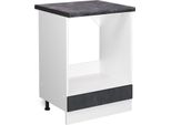 Vicco Mobile Per Forno Da Incasso R-Line, 60 Cm Pt Antracite, Calcestruzzo Nero/Bianco