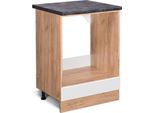 Vicco Mobile Per Forno Da Incasso R-Line, 60 Cm , Pt Antracite, Bianco Lucido/Quercia Dorata