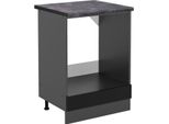 Vicco Mobile Per Forno Da Incasso R-Line, 60 Cm , Pt Antracite, Nero Lucido/Antracite
