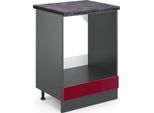Vicco Mobile Per Forno Da Incasso R-Line, 60 Cm , Pl Antracite, Rosso Lucido/Antracite