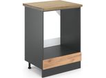 Vicco Mobile Per Forno Da Incasso R-Line, 60 Cm , Pt Rovere, Quercia Dorata/Antracite
