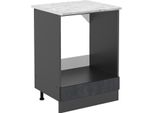 Vicco Mobile Per Forno Da Incasso R-Line, 60 Cm Pt Marmo, Calcestruzzo Nero/Antracite