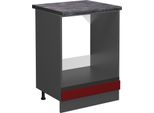 Vicco Mobile Per Forno Da Incasso R-Line, 60 Cm , Pt Antracite, Rosso/Antracite