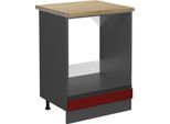 Vicco Mobile Per Forno Da Incasso R-Line, 60 Cm , Pt Rovere, Rosso/Antracite