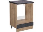 Vicco Mobile Per Forno Da Incasso R-Line, 60 Cm Pt Antracite, Calcestruzzo Nero/Quercia Dorata