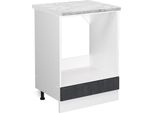 Vicco Mobile Per Forno Da Incasso R-Line, 60 Cm Pt Marmo, Calcestruzzo Nero/Bianco