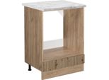 Vicco Mobile Per Forno Da Incasso R-Line, 60 Cm Pt Marmo, Rovere Artigianale/Quercia Dorata