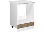Vicco Mobile Per Forno Da Incasso R-Line, 60 Cm , Pt Marmo, Rovere Artigianale/Bianco