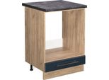 Vicco Mobile Per Forno Da Incasso Fame-Line, 60 Cm , Pt Antracite, Blu Scuro Lucido/Quercia Dorata