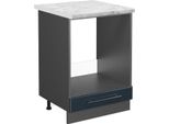 Vicco Mobile Per Forno Da Incasso Fame-Line, 60 Cm , Pt Marmo, Blu Scuro Lucido/Antracite