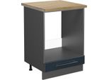 Vicco Mobile Per Forno Da Incasso Fame-Line, 60 Cm , Pt Rovere, Blu Scuro Lucido/Antracite