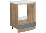 Vicco Mobile Per Forno Da Incasso R-Line, 60 Cm Pl Marmo, Grigio-Blu/Quercia Dorata