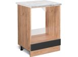 Vicco Mobile Per Forno Da Incasso R-Line, 60 Cm Pl Marmo, Antracite Lucido/Quercia Dorata