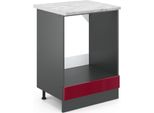 Vicco Mobile Per Forno Da Incasso R-Line, 60 Cm Pl Marmo, Rosso Lucido/Antracite