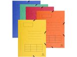 Raccoglitore Con Elastico, 3 Lembi E Stampa Organizzativa In Cartoncino Manila Da 355 G, Per Formato A4, Colori Assortiti