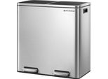 Songmics Cestino Per Rifiuti, Sistema Di Separazione Dei Rifiuti, Con 2 Scomparti, 2 X 30 L, Cucina