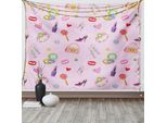 Abakuhaus Arazzo Colorato, Flora Fashion Lollipop, Arazzo Per Soggiorno E Camera Da Letto Arazzo In Raso Setoso, 150 X 100 Cm, Multicolore