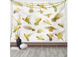 Abakuhaus Arazzo Colorato, Peach Face Love Birds, Arazzo Per Soggiorno E Camera Da Letto Arazzo In Raso Setoso, 150 X 100 Cm, Multicolore